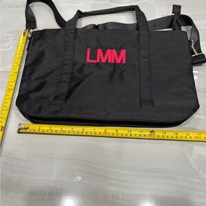 Black Tote Bag with Pink Initials